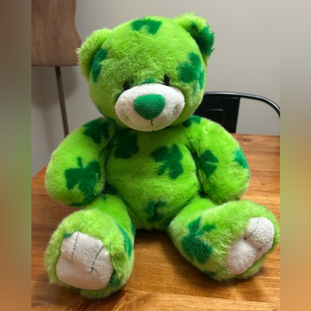 Build A Bear Beary Lucky Green Shamrock Plush Teddy Bear